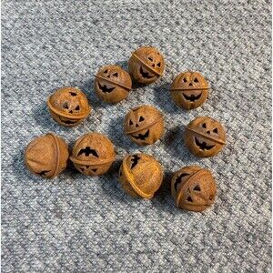 Rustic Halloween Jack-O-Lantern Jingle Bells 10pc